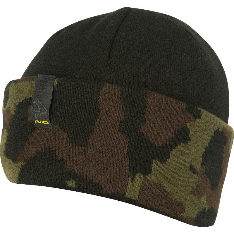 Avid Carp Black & Camo Beanie Hat